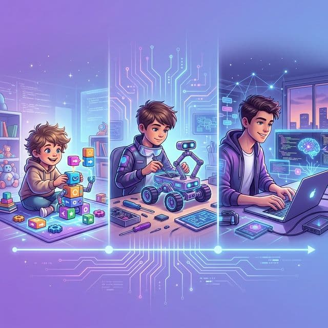 Child's journey from block coding to AI programming