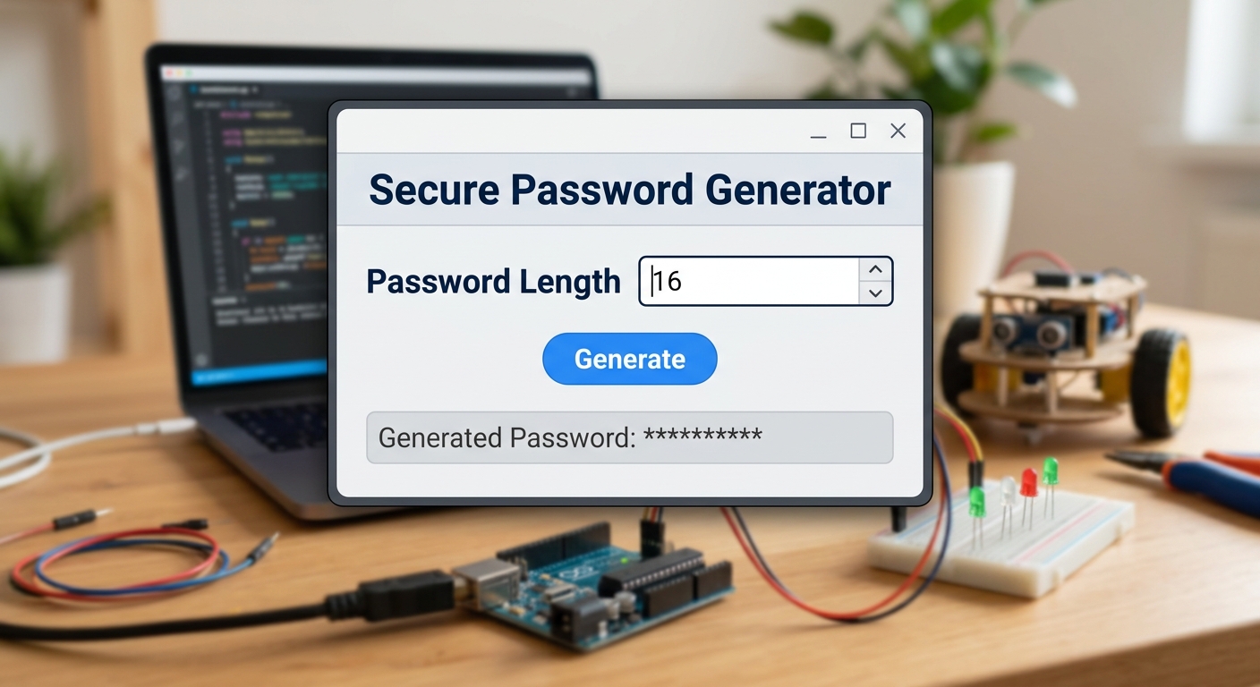 A screenshot showing the application window now containing a bold title 