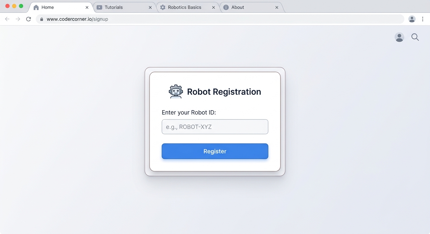 A screenshot showing the web browser with a beautifully styled, modern, centered white card on a light grey background containing the input and button.